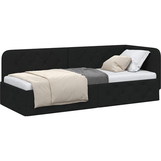 Cadre de lit dangle Noir 80 x 200 cm tissu