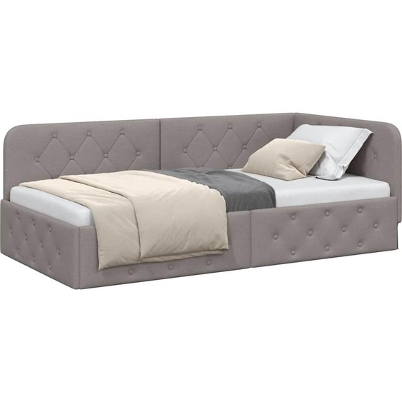 Cadre de lit dangle Taupe 100 x 200 cm tissu
