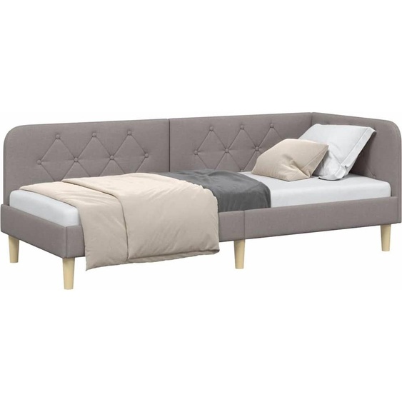 Cadre de lit dangle Taupe 80 x 200 cm tissu