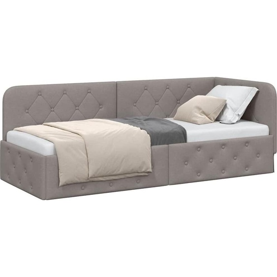 Cadre de lit dangle Taupe 80 x 200 cm tissu