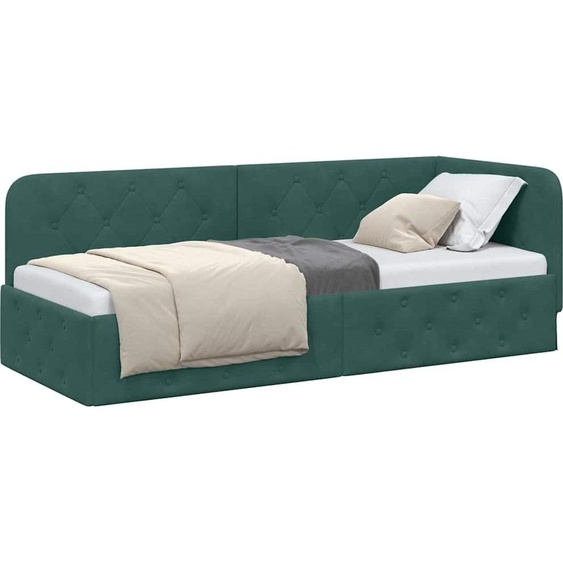 Cadre de lit dangle Vert foncé 80 x 200 cm Velours