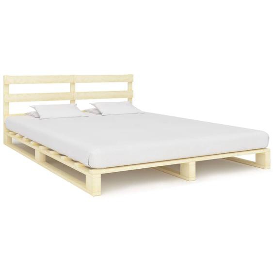Cadre de lit de palette sans matelas 140x200 cm bois massif pin