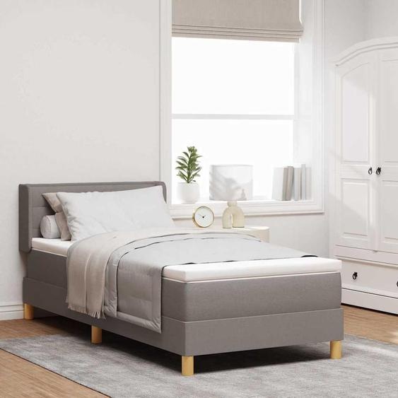 Cadre de lit de style élégant avec sommier à lattes - Lit boxspring avec matelas avec tête de lit taupe 80 x 200 cm Tissu - Lits classiques Hommie8676227 5parcel