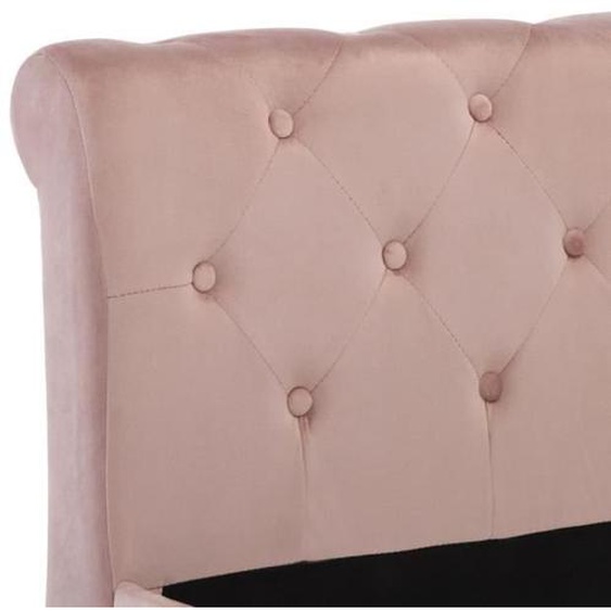 Cadre de lit - MOTHINESSTO - Rose Velours 160 x 200 cm - A lattes - Classique