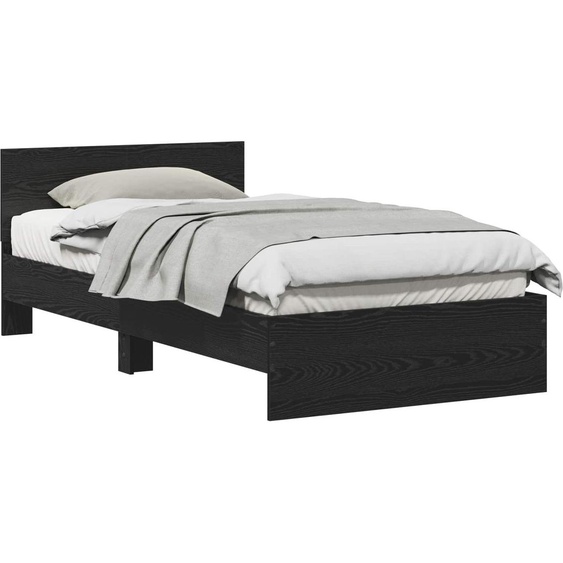 Cadre de lit Chêne noir 203 x 104 x 70 cm Bois dingénierie