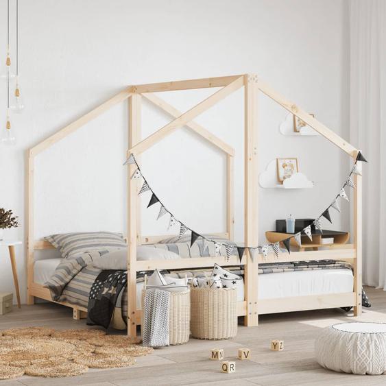 Cadre de lit pour enfant 2x(80x160) cm bois de pin massif