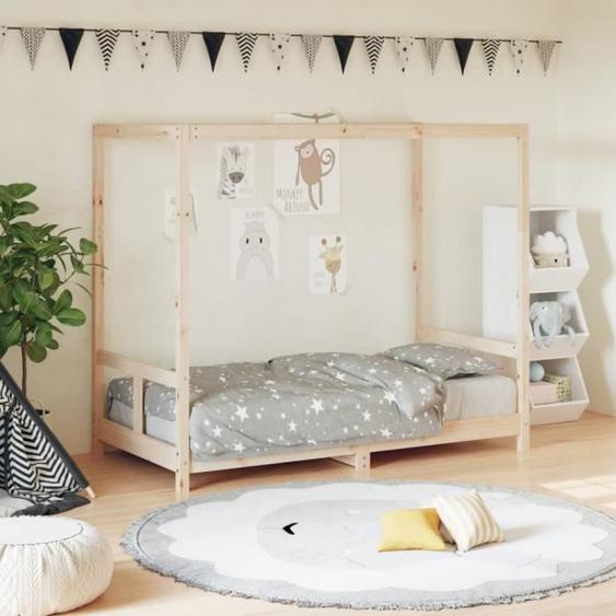 Cadre de lit pour enfant - VIDAXL - Bois massif - Design à baldaquin - Pour matelas 80x160 cm