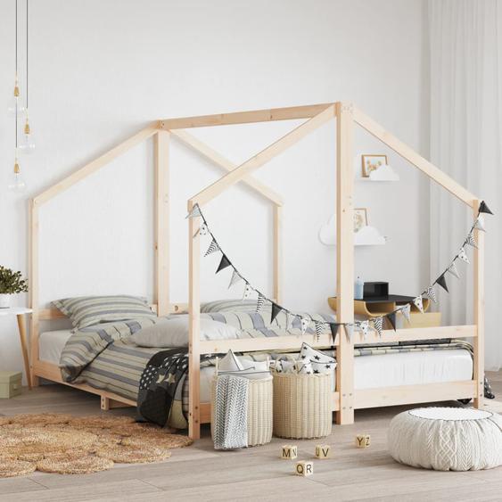 Cadre de lit pour enfants 2x(80x200) cm bois de pin massif