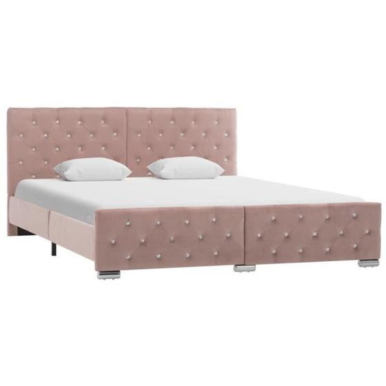 Cadre de lit Rose Velours 160x200 cm -BK286827 (PLA)