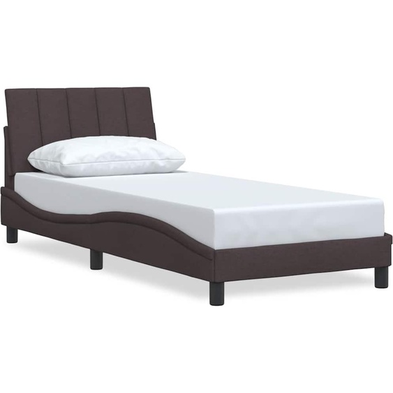Cadre de lit sans matelas Hanko marron foncé 80x200 cm tissu