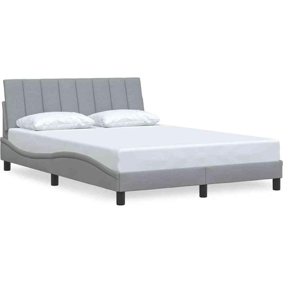 Cadre de lit sans matelas Hanko gris clair 120x200 cm tissu