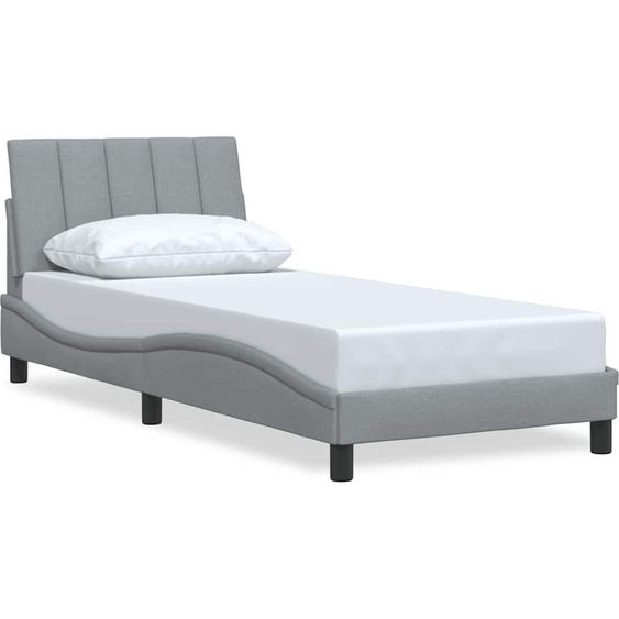 Cadre de lit sans matelas Hanko gris clair 80x200 cm tissu