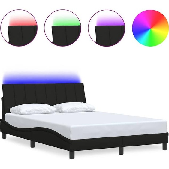 Cadre de lit sans matelas Hanko noir 120x200 cm Tissu