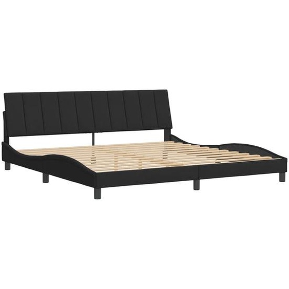 Cadre de lit sans matelas Hanko noir 200x200 cm velours