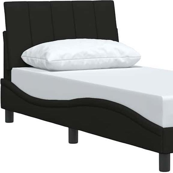 Cadre de lit sans matelas Hanko noir 90x190 cm tissu