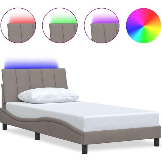 Cadre de lit sans matelas Hanko Taupe 100x200 cm Tissu