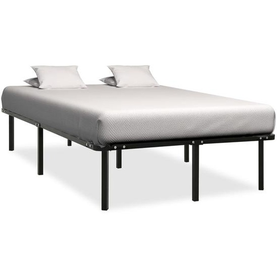 Cadre de lit sans matelas noir métal 120x200 cm