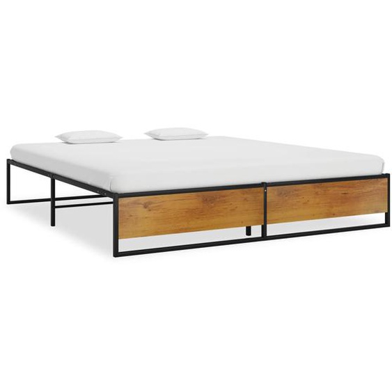 Cadre de lit sans matelas noir métal 160x200 cm