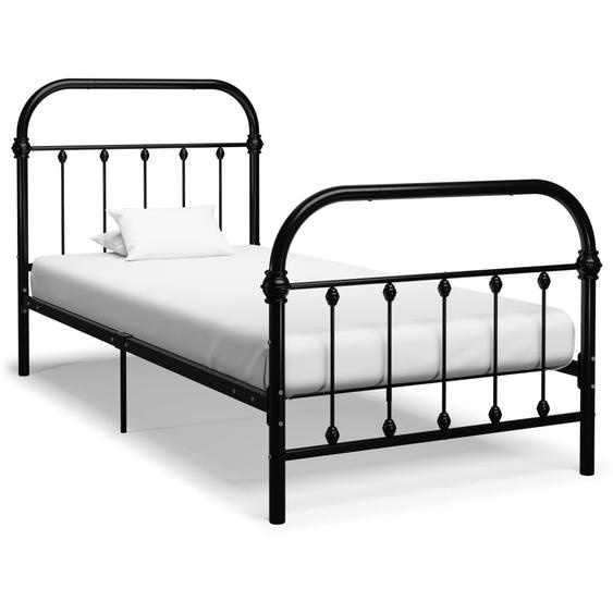 Cadre de lit sans matelas noir métal 90x200 cm
