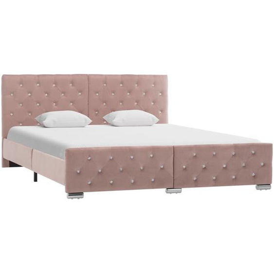 Cadre de lit sans matelas Rose Velours 160x200 cm