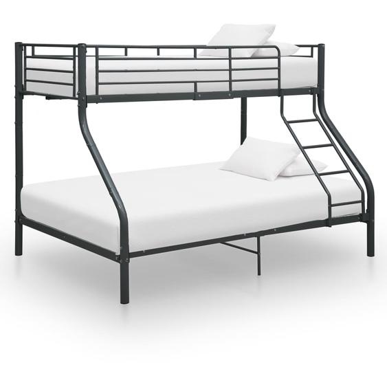 Cadre de lit superposé sans matelas noir 140x200 cm/90x200 cm