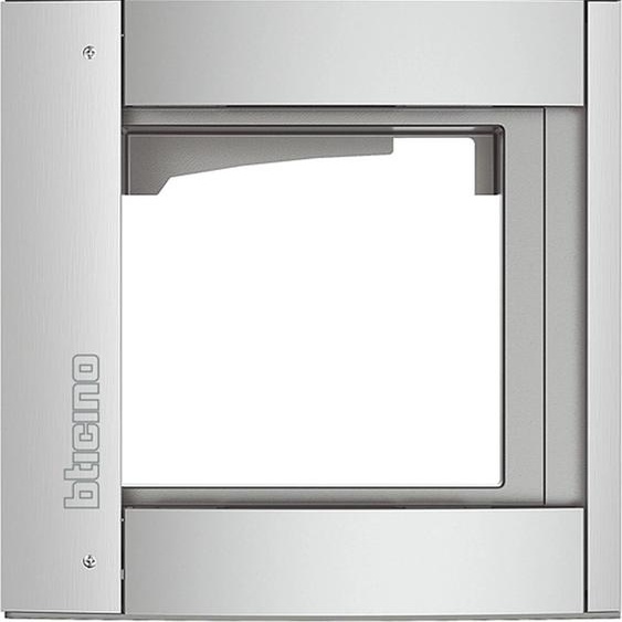 Cadre de recouvrement BTICINO + support de module 1 module, porte SFERA en aluminium, couleur : Allmet, 1 pièce.