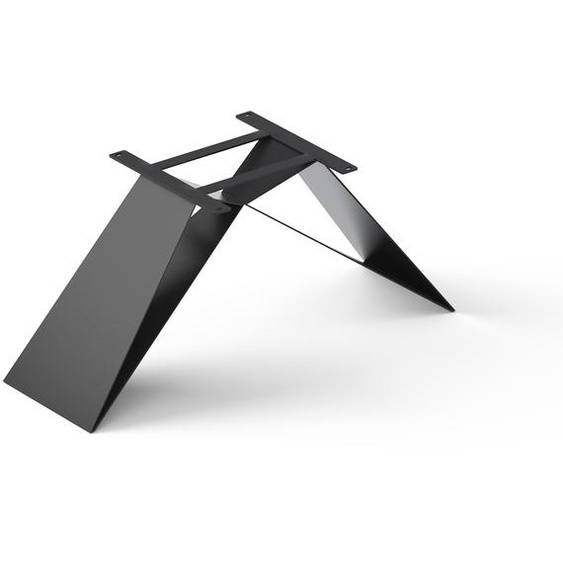Cadre en V acier plat métal noir pour plateaux de table à partir de 200 cm, Live-Edge pieds