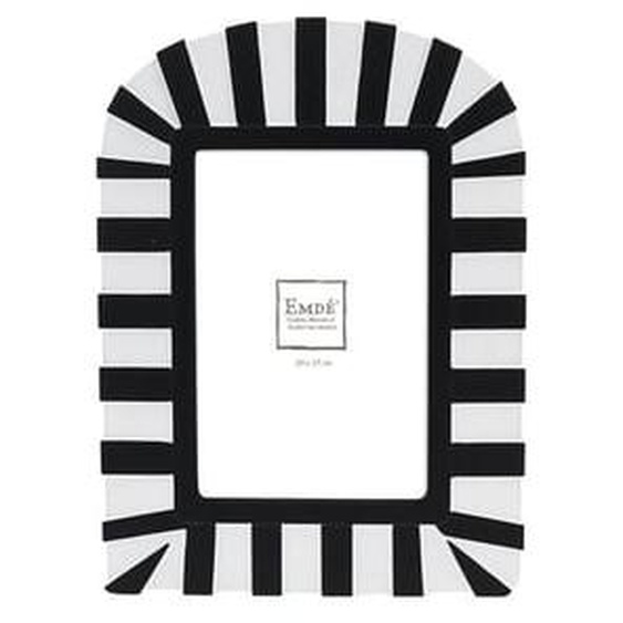 Cadre noir et blanc rayé 10x15cm