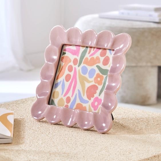 Cadre Photo Céramique Carré Rose -