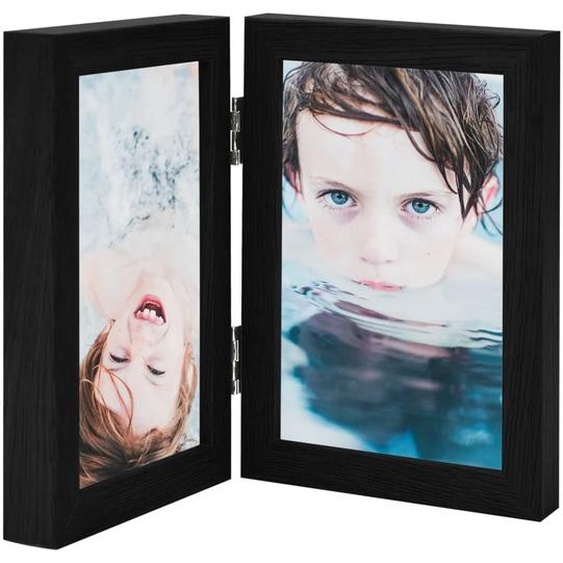 Cadre photo dépliable en deux Noir 2x(21x29,7 cm)