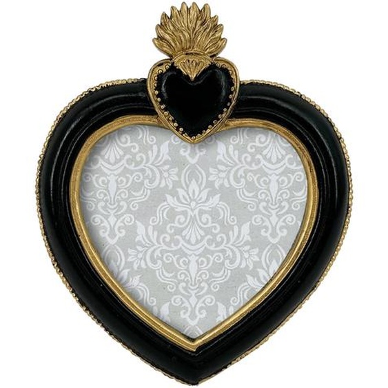 Cadre-photo ex-voto forme cœur, polyrésine -