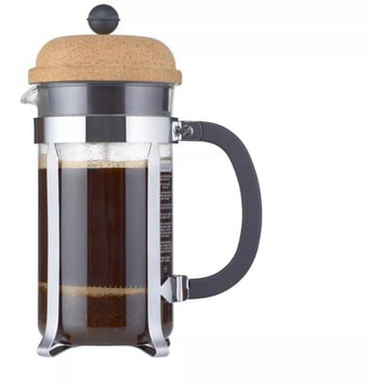 Café à piston - 8 tasses - verre et liège - 1l