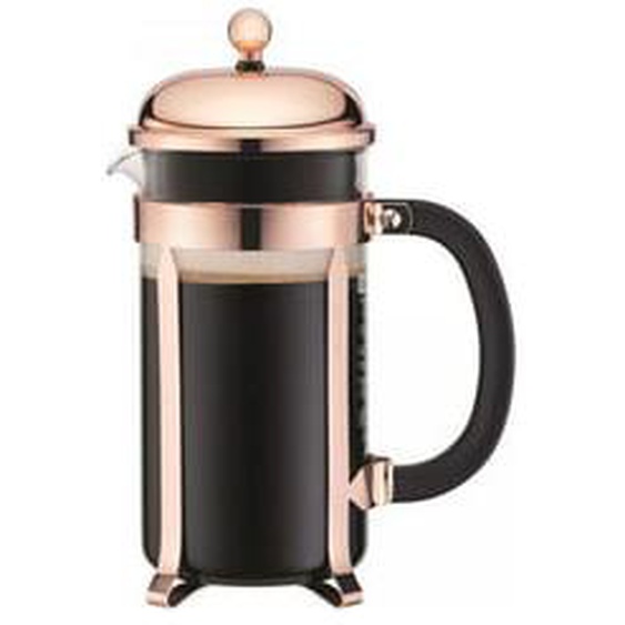 Cafetière à piston CHAMBORD acier chromé cuivré 25 cm 1L