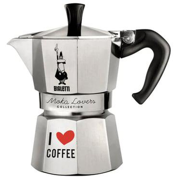 Cafetière Italienne Moka Epress I love coffee  tasses