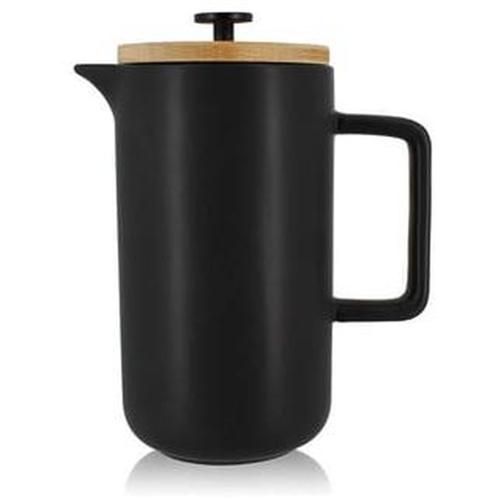 Cafetiere piston keygo 1300ml en porcelaine noir mat