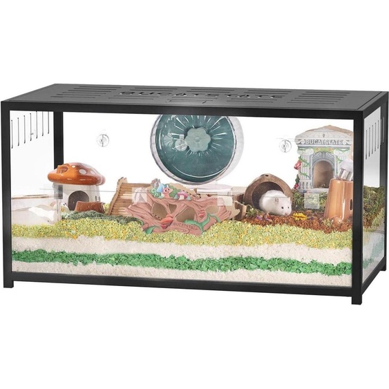 Cage à hamster en métal 2,0 - Grande cage pour petits animaux 100x50x52,5cm noire