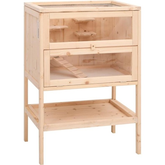 Cage à hamster simple 55 x 40 x 80 cm Sapin massif - Clapiers pour petits animaux FR6624847 1parcel