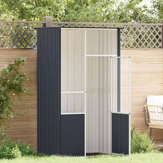 Cage à oiseaux anthracite 115x78x200 cm acier galvanisé