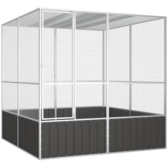 Cage à oiseaux Anthracite 213,5x217,5x211,5 cm Acier galvanisé