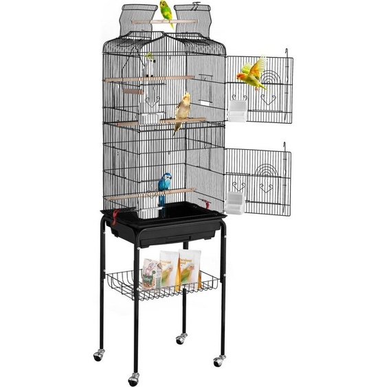 Cage à oiseaux avec support - 45,7x35,5x151 cm - Abri robuste pour oiseaux à usage externe - Idéal pour les perruches et les canaris