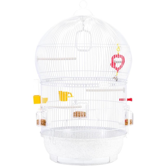 Cage à oiseaux Bali Antique 43,5 x 68,5 cm acier blanc