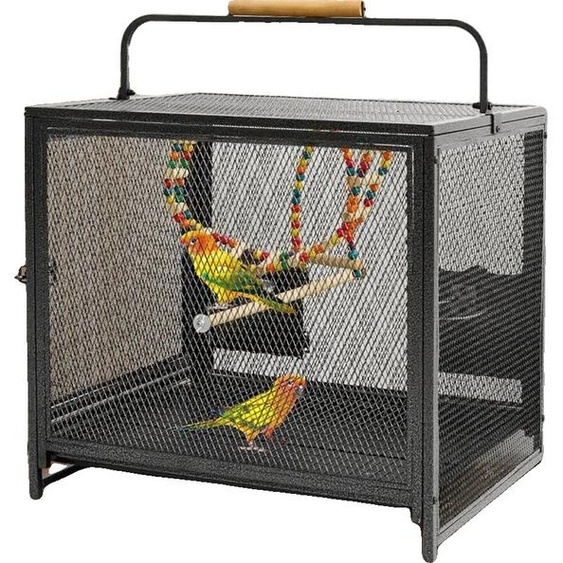 Cage à oiseaux pour charges lourdes, Construction de sécurité améliorée, Nettoyage et entretien faciles, Noir