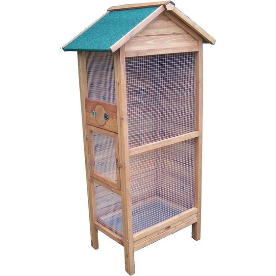 Cage à oiseaux - POH775 – 0,42 m² – Idéale pour 3 à 4 oiseaux