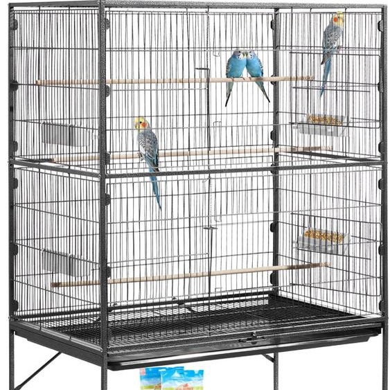 Cage à oiseaux VEVOR, 930x580x1510 mm, volière en fer forgé avec perchoirs, mangeoire & mangeoires en plastique, volière pour mésange bleue, perruche nymphe, canari, perruche moine