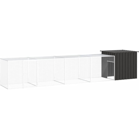 Poulailler Anthracite 500x91x100 cm Acier galvanisé