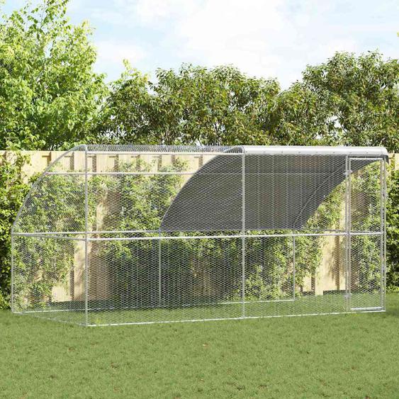 Cage à poules Argent 400 x 200 x 198.5 cm Acier galvanisé