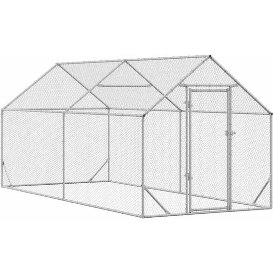 Cage à poules Argent 400 x 170 x 177 cm Acier galvanisé