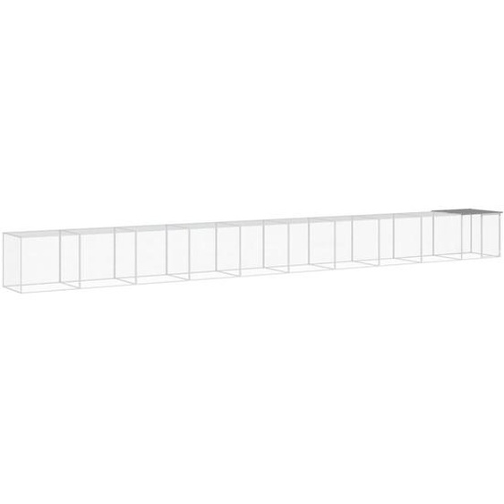 Poulailler avec toit gris clair 1003x98x90 cm acier galvanisé