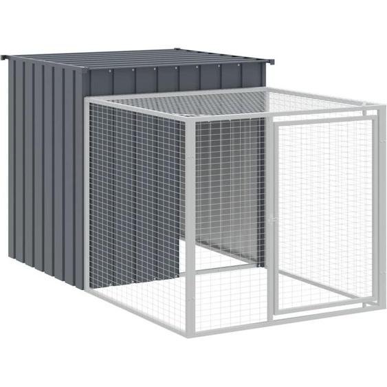 Cage à poulets avec enclos Anthracite 110 x 201 x 110 cm Acier galvanisé