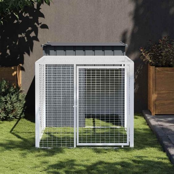 Cage à poulets avec enclos Anthracite 110 x 201 x 110 cm Acier galvanisé